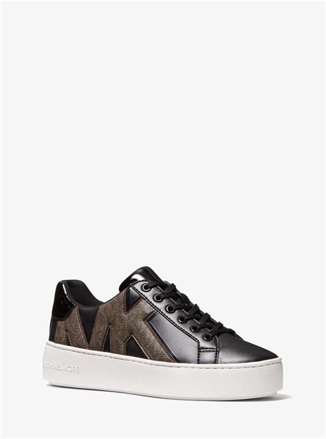 michael michael kors patent faux-leather joggers